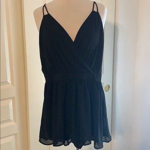 Black backless romper